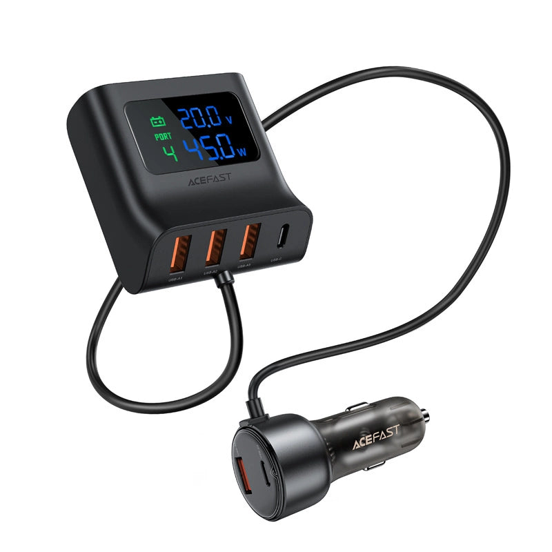 Acefast B11 138W USB-A USB-C Car Charger with 6 Ports - Black_6