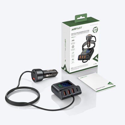 Acefast B11 138W USB-A USB-C Car Charger with 6 Ports - Black_7