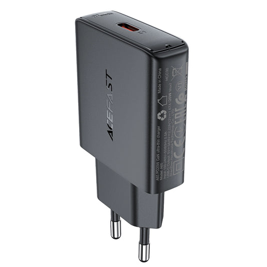 Acefast A65 PD 20W GaN USB-C Ultra Slim Wall Charger - Black_0