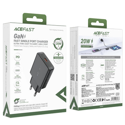 Acefast A65 PD 20W GaN USB-C Ultra Slim Wall Charger - Black_6