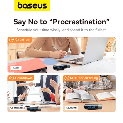 Baseus Heyo Series magnetic digital countdown timer with stopwatch function - black_21