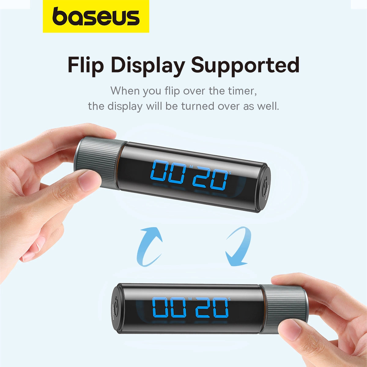 Baseus Heyo Series magnetic digital countdown timer with stopwatch function - black_24