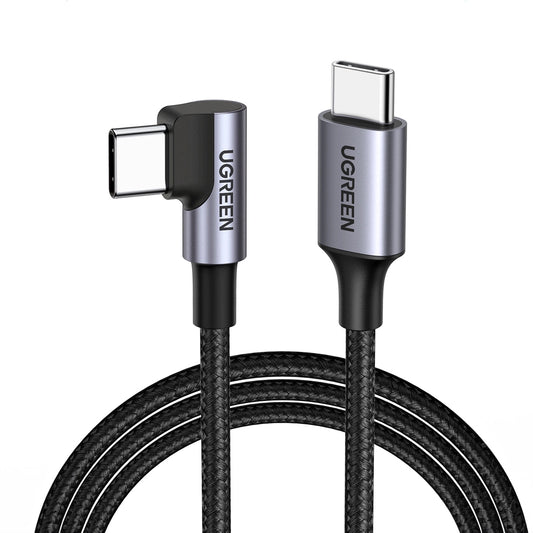 Ugreen US255 50122 USB-C (straight) / USB-C (angled) PD QC cable 60W 3A 0.5m - gray_0
