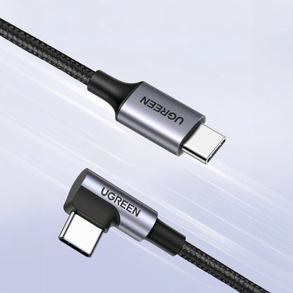 Ugreen US255 50122 USB-C (straight) / USB-C (angled) PD QC cable 60W 3A 0.5m - gray_1