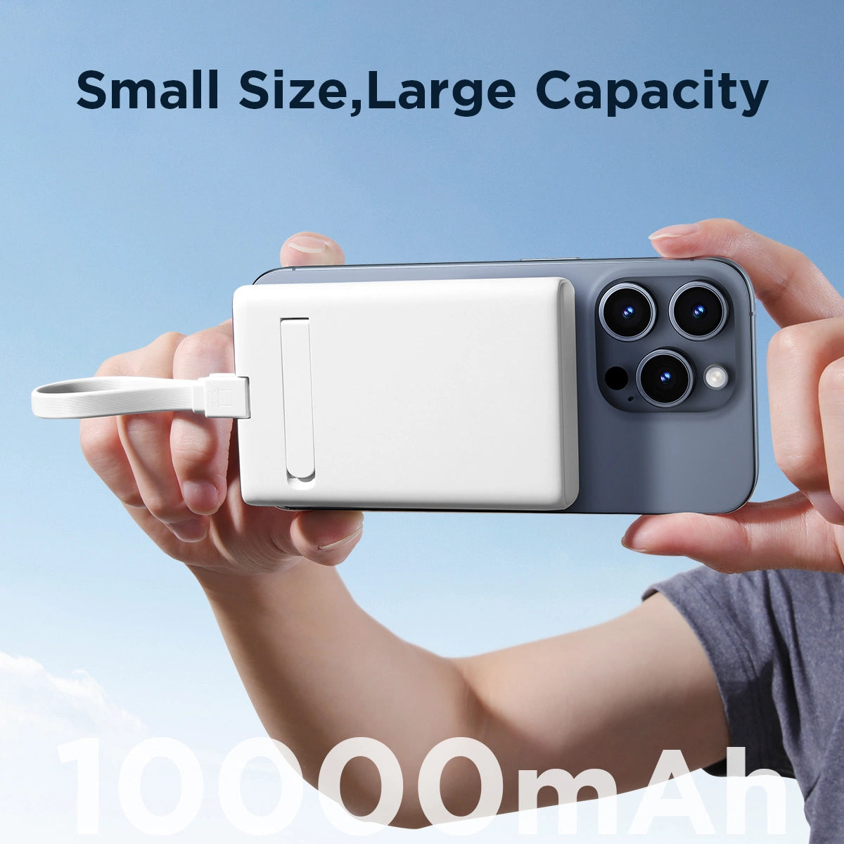 Powerbank Joyroom JR-PBM01 magnetic 10000mAh 20W with stand + Lightning cable - USB-C - white_7