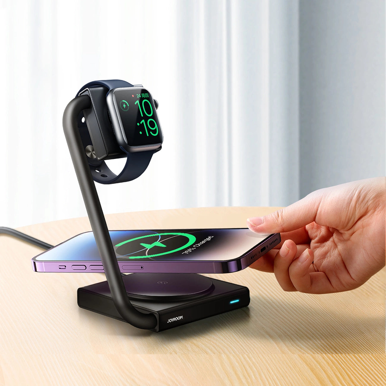 2in1 Magnetic Wireless Charger Joyroom JR-WQN05 15W (Black)_3