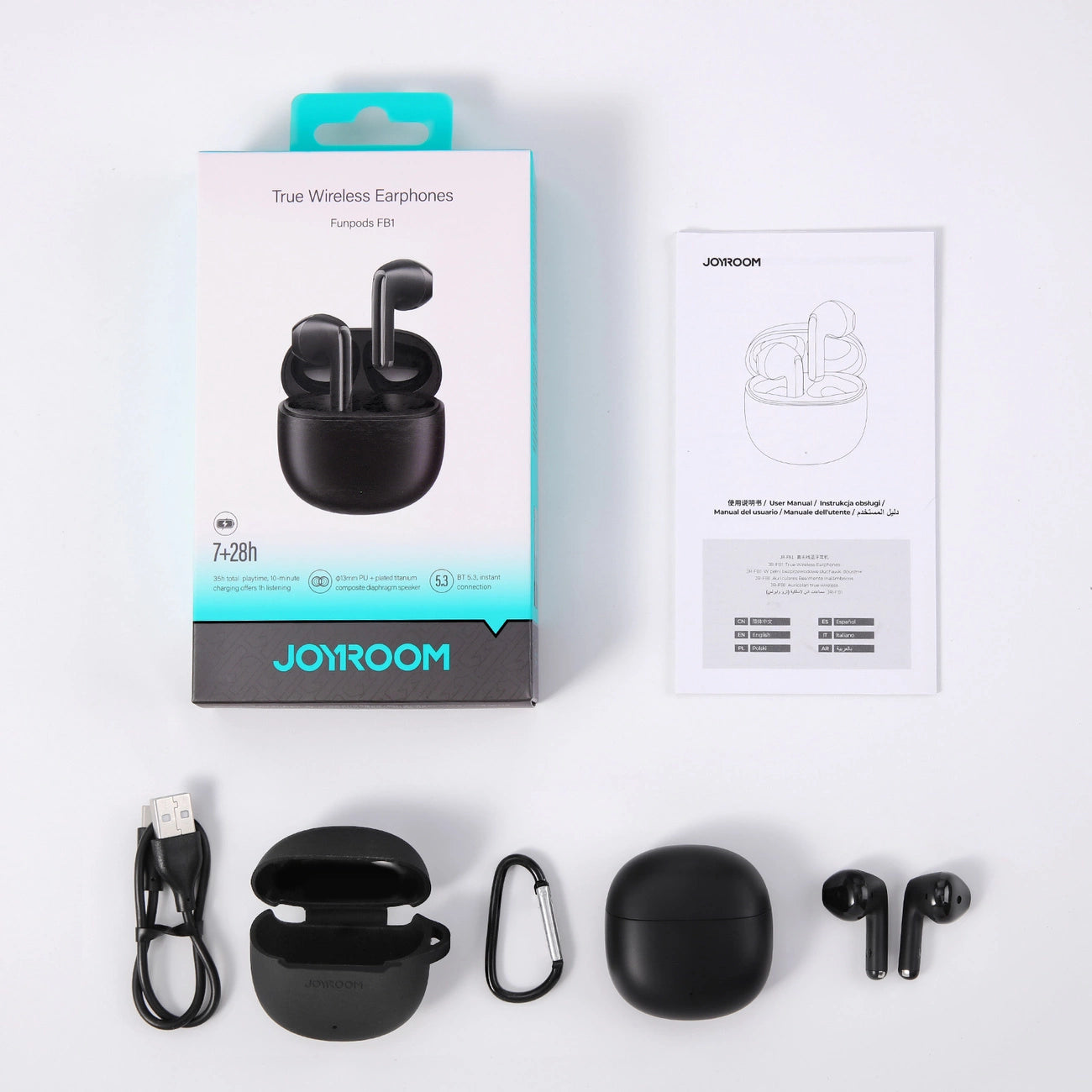 Earphones Joyroom Funpods JR-FB1 Wireless (black)_13