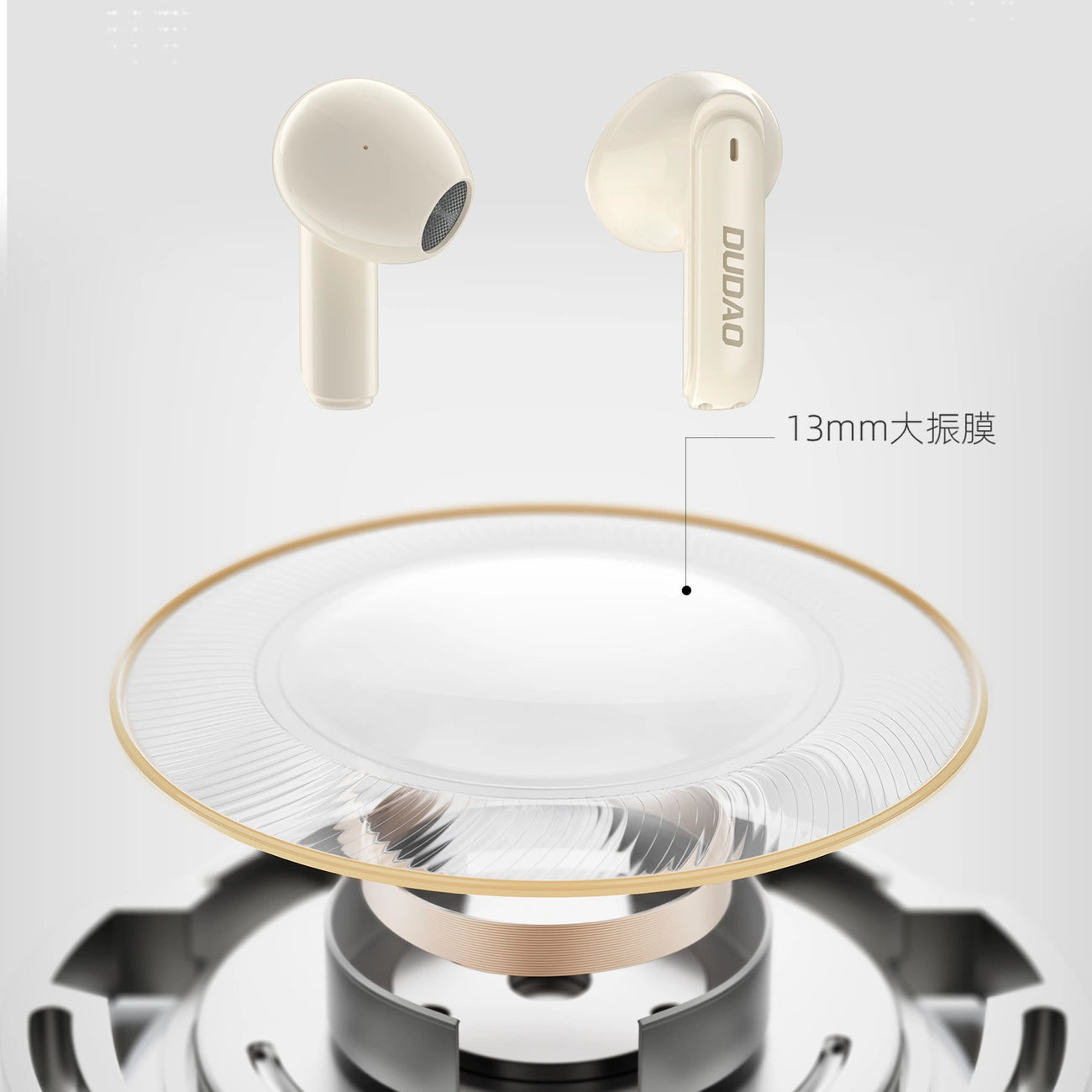 Dudao U18Pro Bluetooth 5.3 TWS wireless headphones - beige_1