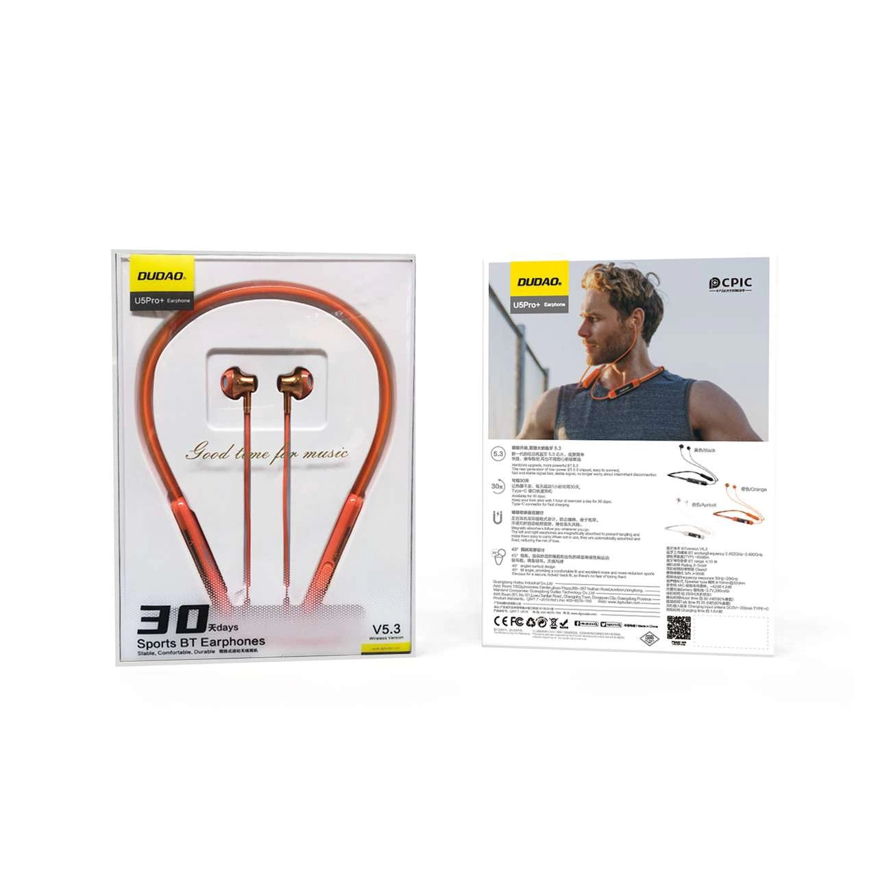 Dudao U5Pro+ Bluetooth 5.3 wireless headphones - orange_4