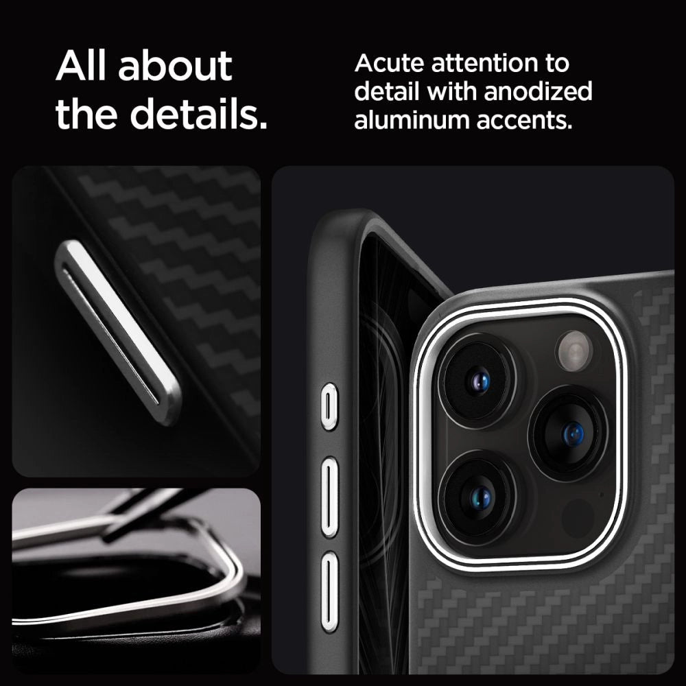 Spigen Enzo Aramid Mag Case with MagSafe for iPhone 15 Pro Max - Matte Black_11