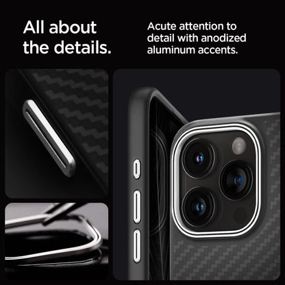 Spigen Enzo Aramid Mag Case with MagSafe for iPhone 15 Pro Max - Matte Black_11