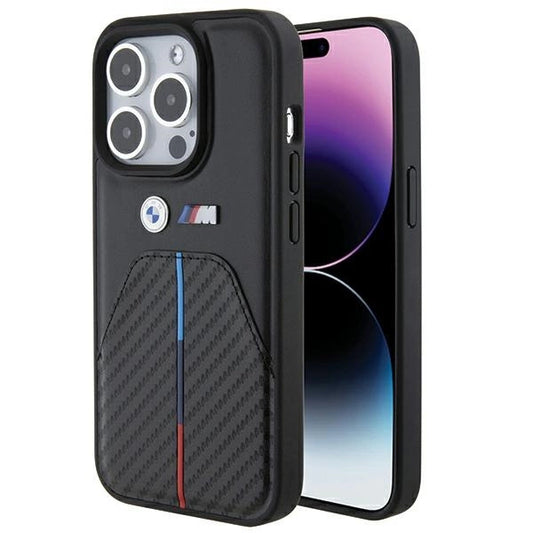 Etui BMW Stamped Tricolor Stripe na iPhone 15 Pro - czarne_0