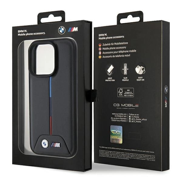 BMW Quilted Tricolor iPhone 15 Pro Case - Black_7
