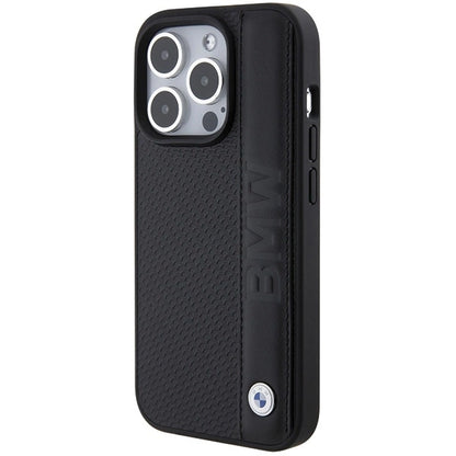 BMW Leather Textured & Stripe case for iPhone 15 Pro - black_1