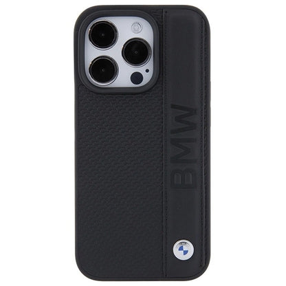 BMW Leather Textured & Stripe case for iPhone 15 Pro - black_2