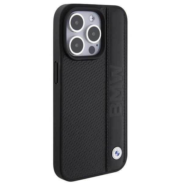 BMW Leather Textured & Stripe case for iPhone 15 Pro - black_3