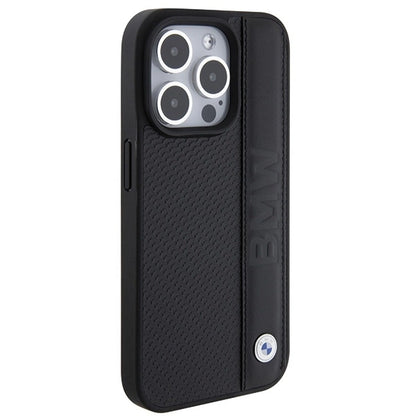 BMW Leather Textured & Stripe case for iPhone 15 Pro - black_3