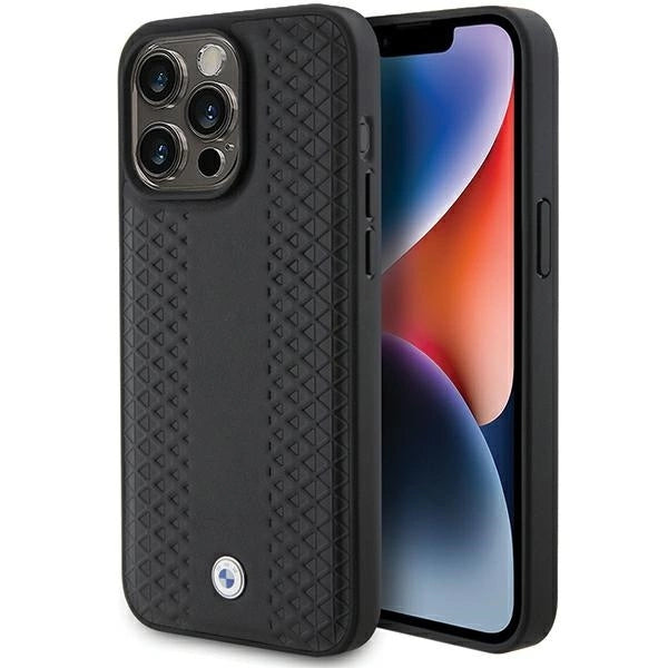 BMW Leather Diamond Pattern case for iPhone 15 Pro - black_0