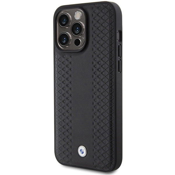 BMW Leather Diamond Pattern case for iPhone 15 Pro - black_1