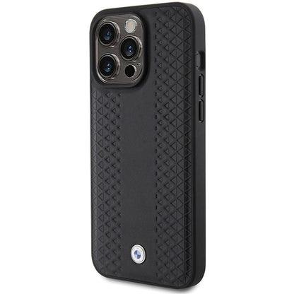 BMW Leather Diamond Pattern case for iPhone 15 Pro - black_1