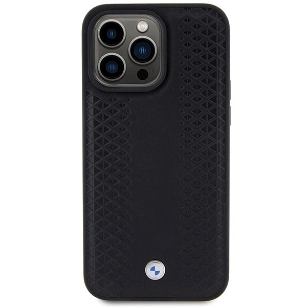 BMW Leather Diamond Pattern case for iPhone 15 Pro - black_2