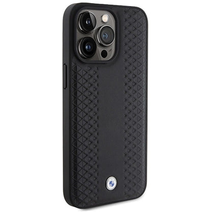 BMW Leather Diamond Pattern case for iPhone 15 Pro - black_3