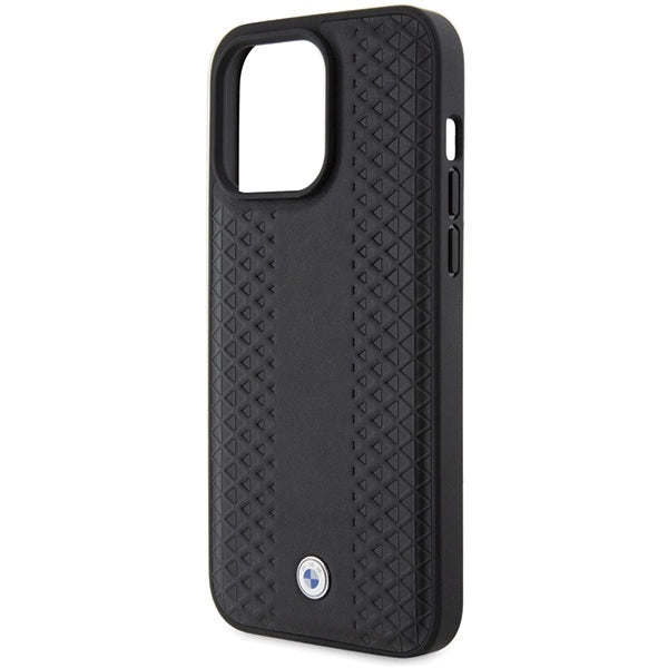 BMW Leather Diamond Pattern case for iPhone 15 Pro - black_5