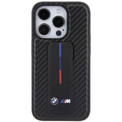 BMW Grip Stand Smooth & Carbon case for iPhone 15 Pro - black_3