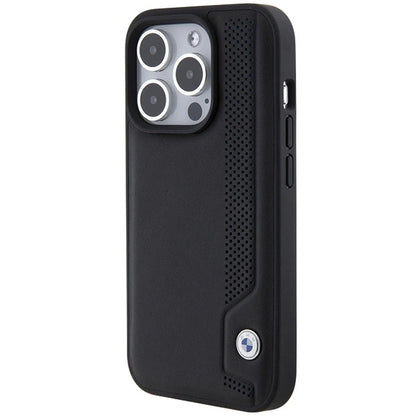 BMW Leather Blue Dots iPhone 15 Pro Max Case - Black_1