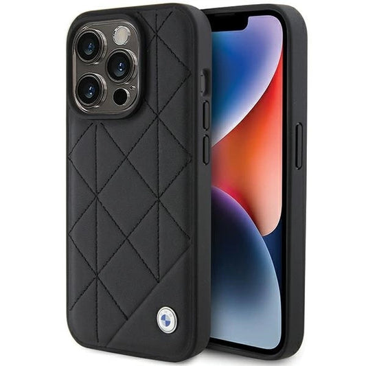 BMW Leather Quilted case for iPhone 15 Pro Max - black_0