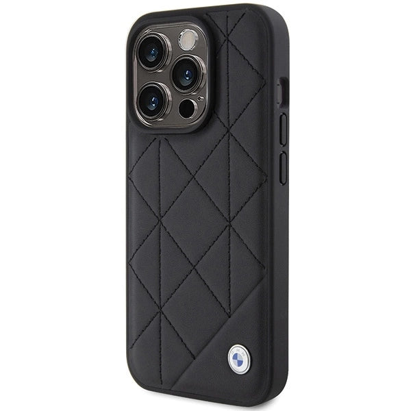 BMW Leather Quilted case for iPhone 15 Pro Max - black_1