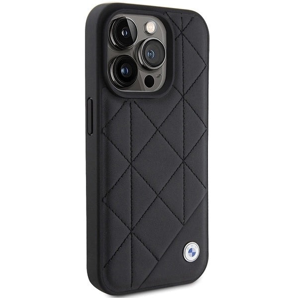 BMW Leather Quilted case for iPhone 15 Pro Max - black_3