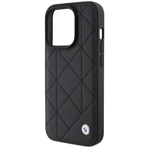 BMW Leather Quilted case for iPhone 15 Pro Max - black_5