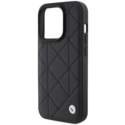 BMW Leather Quilted case for iPhone 15 Pro Max - black_5