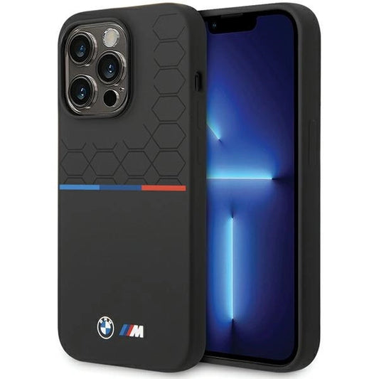 BMW Silicone Pattern iPhone 15 Pro Max Case - Black_0