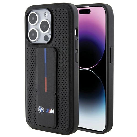 BMW Grip Stand Smooth &amp; Perforated case for iPhone 15 Pro Max - black_0