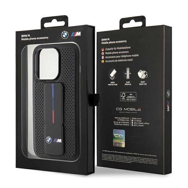 BMW Grip Stand Smooth &amp; Perforated case for iPhone 15 Pro Max - black_8