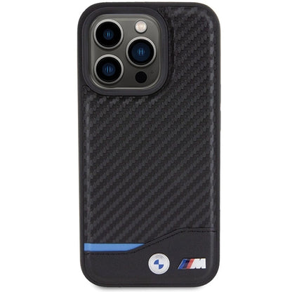 BMW Leather Carbon MagSafe iPhone 15 Pro Case - Black_2