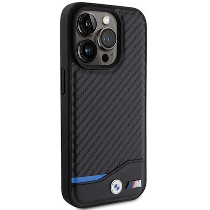BMW Leather Carbon MagSafe iPhone 15 Pro Case - Black_3