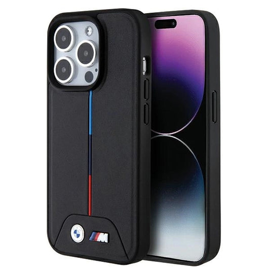 BMW Quilted Tricolor MagSafe case for iPhone 15 Pro - black_0