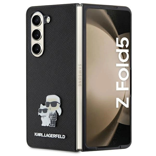 Karl Lagerfeld Saffiano Karl&Choupette Pin case for Samsung Galaxy Z Fold 5 - black_0
