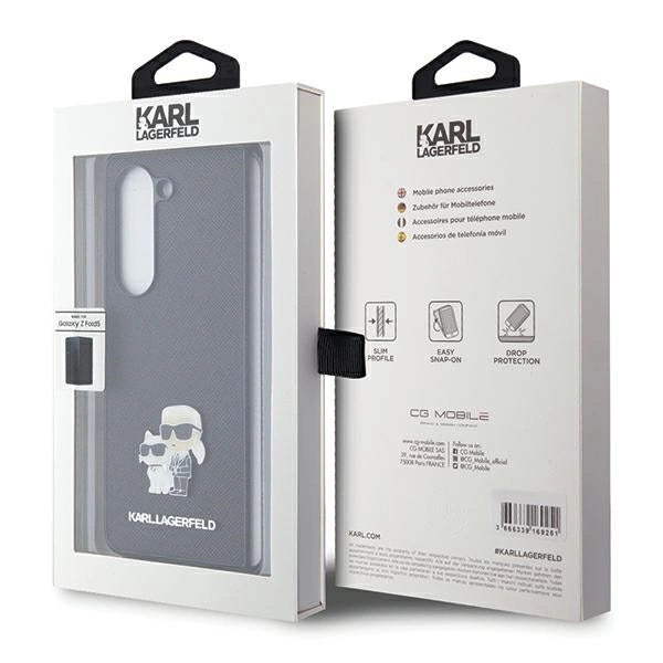 Karl Lagerfeld Saffiano Karl&Choupette Pin case for Samsung Galaxy Z Fold 5 - black_6