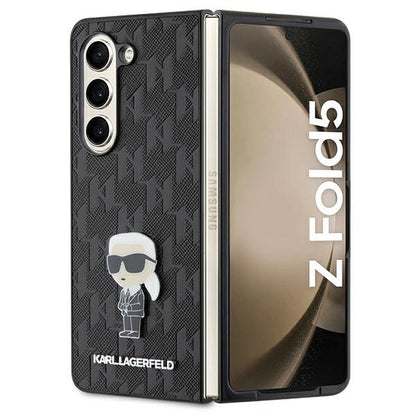 Karl Lagerfeld Saffiano Monogram Ikonik Pin case for Samsung Galaxy Z Fold 5 - black_0