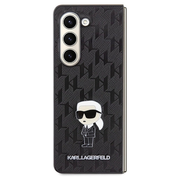 Karl Lagerfeld Saffiano Monogram Ikonik Pin case for Samsung Galaxy Z Fold 5 - black_1