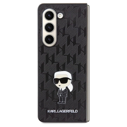 Karl Lagerfeld Saffiano Monogram Ikonik Pin case for Samsung Galaxy Z Fold 5 - black_1