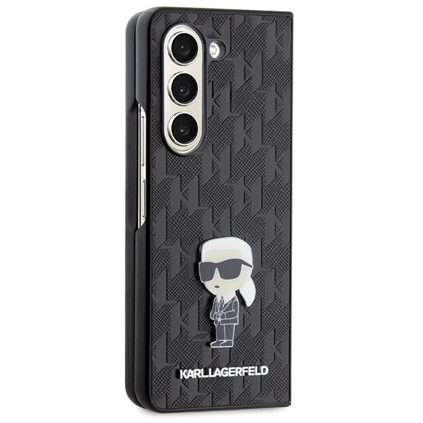 Karl Lagerfeld Saffiano Monogram Ikonik Pin case for Samsung Galaxy Z Fold 5 - black_4
