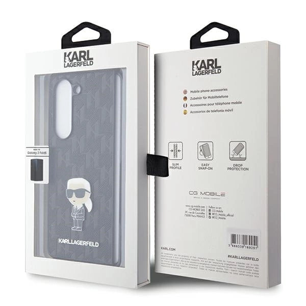 Karl Lagerfeld Saffiano Monogram Ikonik Pin case for Samsung Galaxy Z Fold 5 - black_6