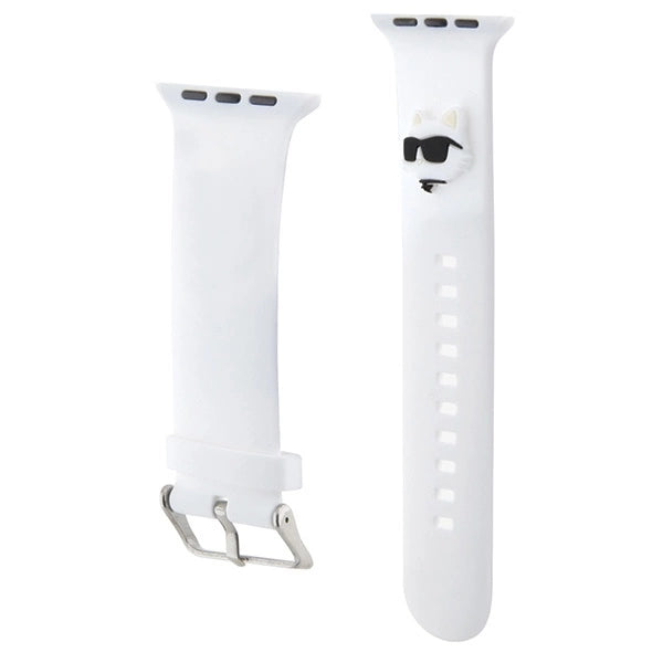Karl Lagerfeld 3D Rubber Choupette Head Strap for Apple Watch 42/44/45/49mm - White_2