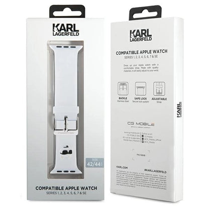 Karl Lagerfeld 3D Rubber Choupette Head Strap for Apple Watch 42/44/45/49mm - White_3
