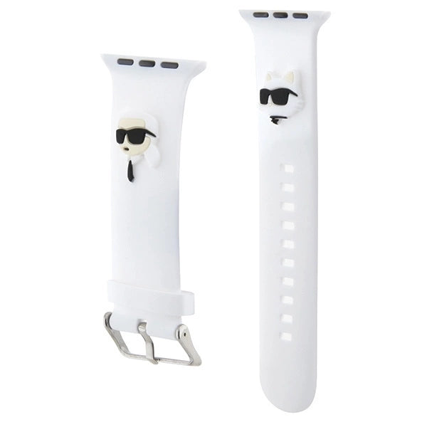 Karl Lagerfeld 3D Rubber Karl&Choupette Heads strap for Apple Watch 42/44/45/49mm - white_2